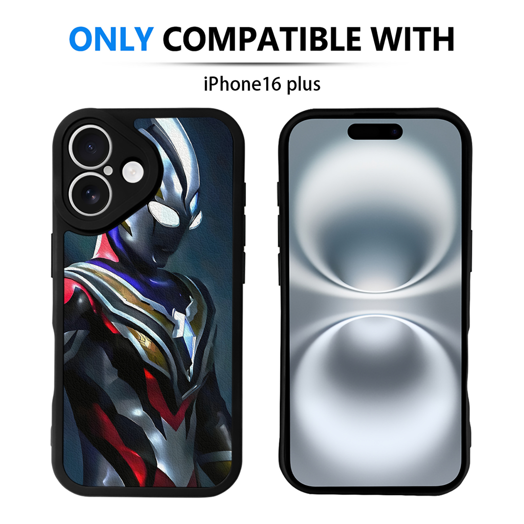 （画像用） ウルトラマン Ultraman 【iPhone 16シリーズ対応】シリコンスマホケース（レザー調） 材質：シリコン